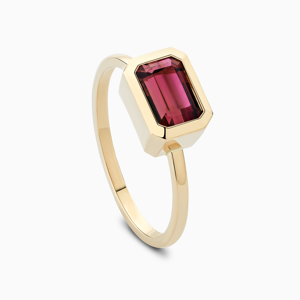 The Ecksand Emerald-Cut Tourmaline Stackable Ring shown with  in 