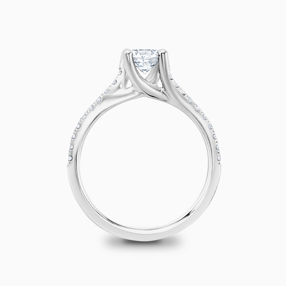 The Ecksand Diamond Engagement Ring with Twisted Diamond Band shown with  in 