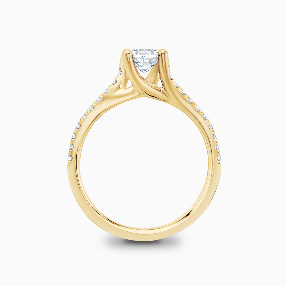The Ecksand Diamond Engagement Ring with Twisted Diamond Band shown with  in 