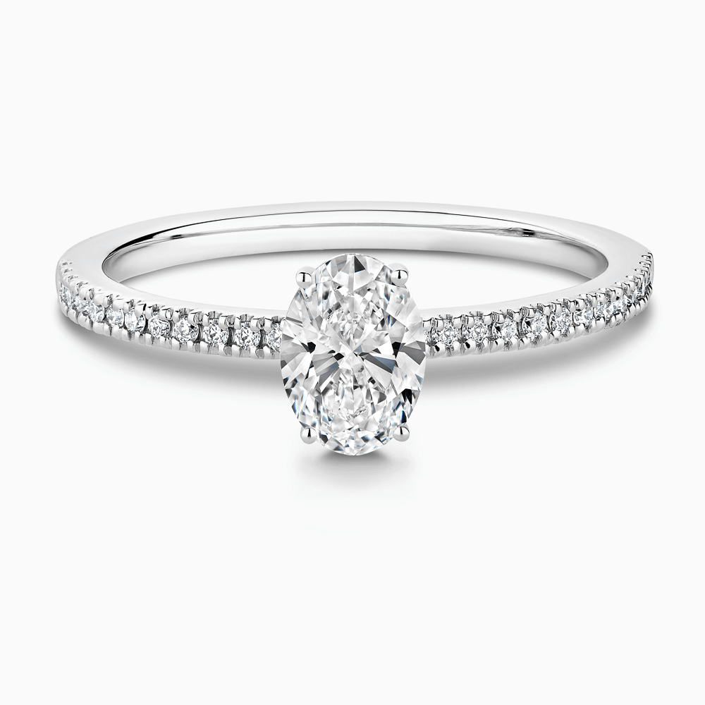 The Ecksand Diamond Engagement Ring with Basket-Setting shown with Oval in Platinum