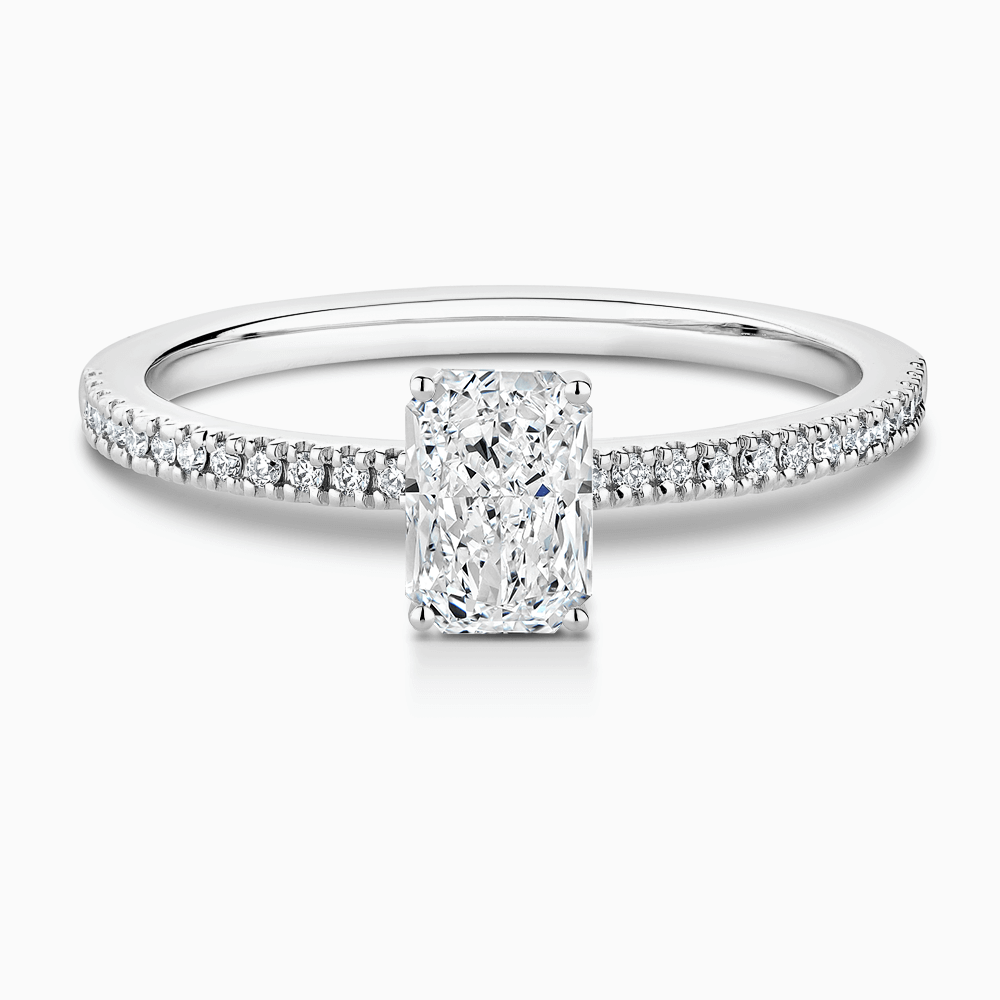The Ecksand Diamond Engagement Ring with Basket-Setting shown with Radiant in 18k White Gold
