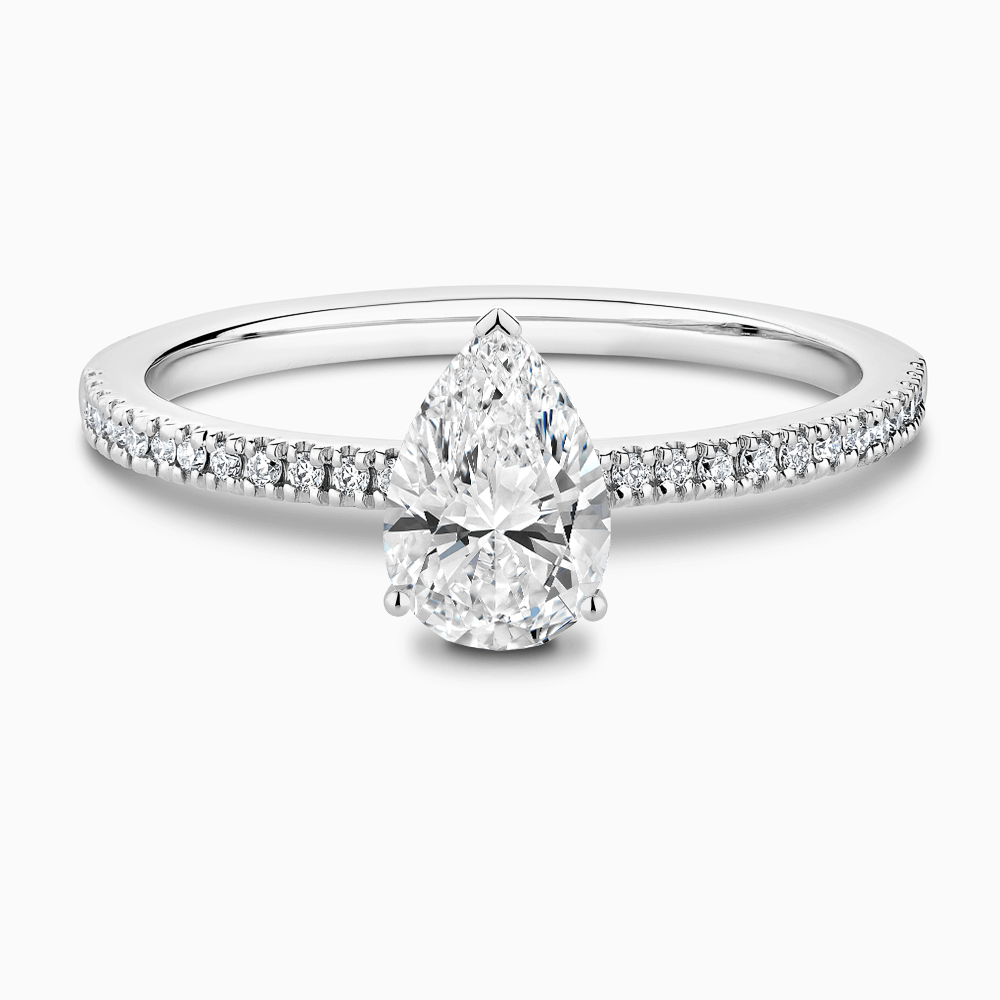The Ecksand Diamond Engagement Ring with Basket-Setting shown with Pear in Platinum
