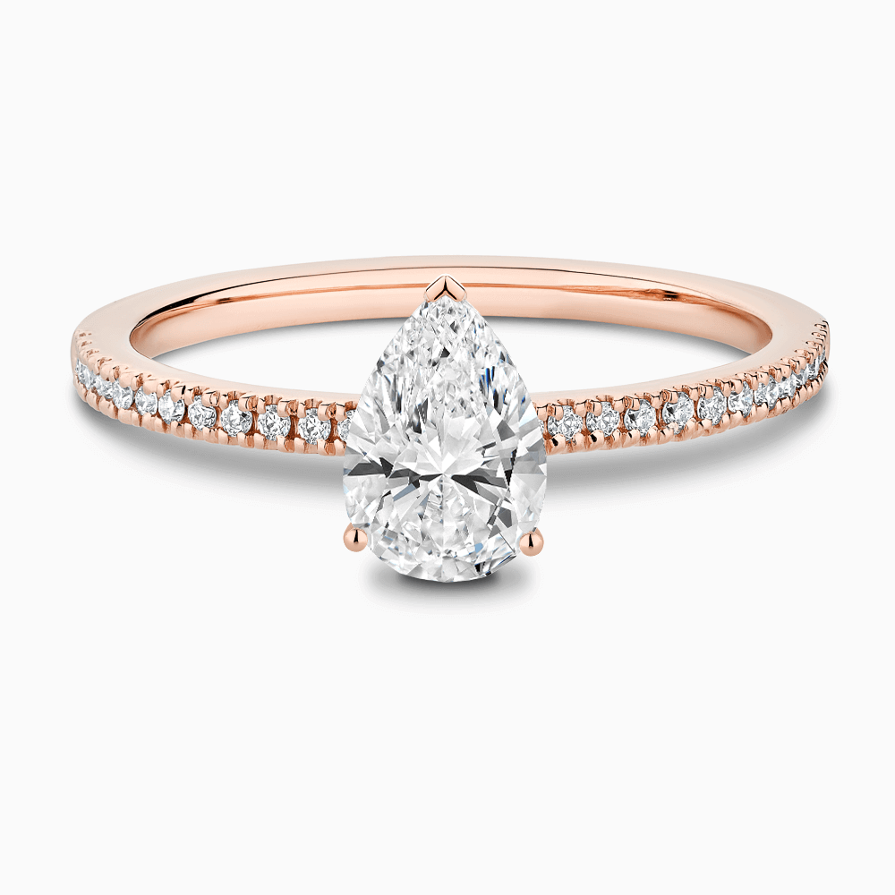 The Ecksand Diamond Engagement Ring with Basket-Setting shown with Pear in 14k Rose Gold
