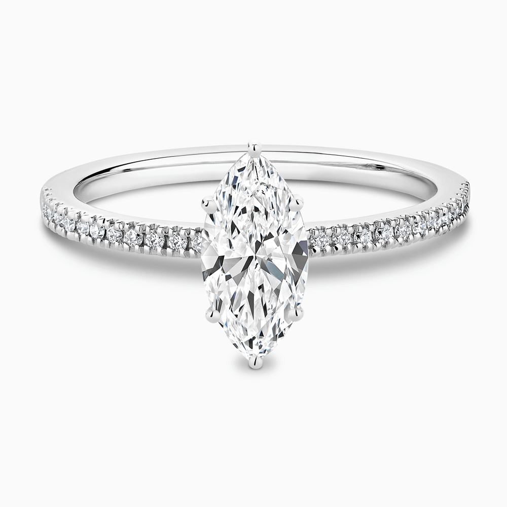 The Ecksand Diamond Engagement Ring with Basket-Setting shown with Marquise in Platinum