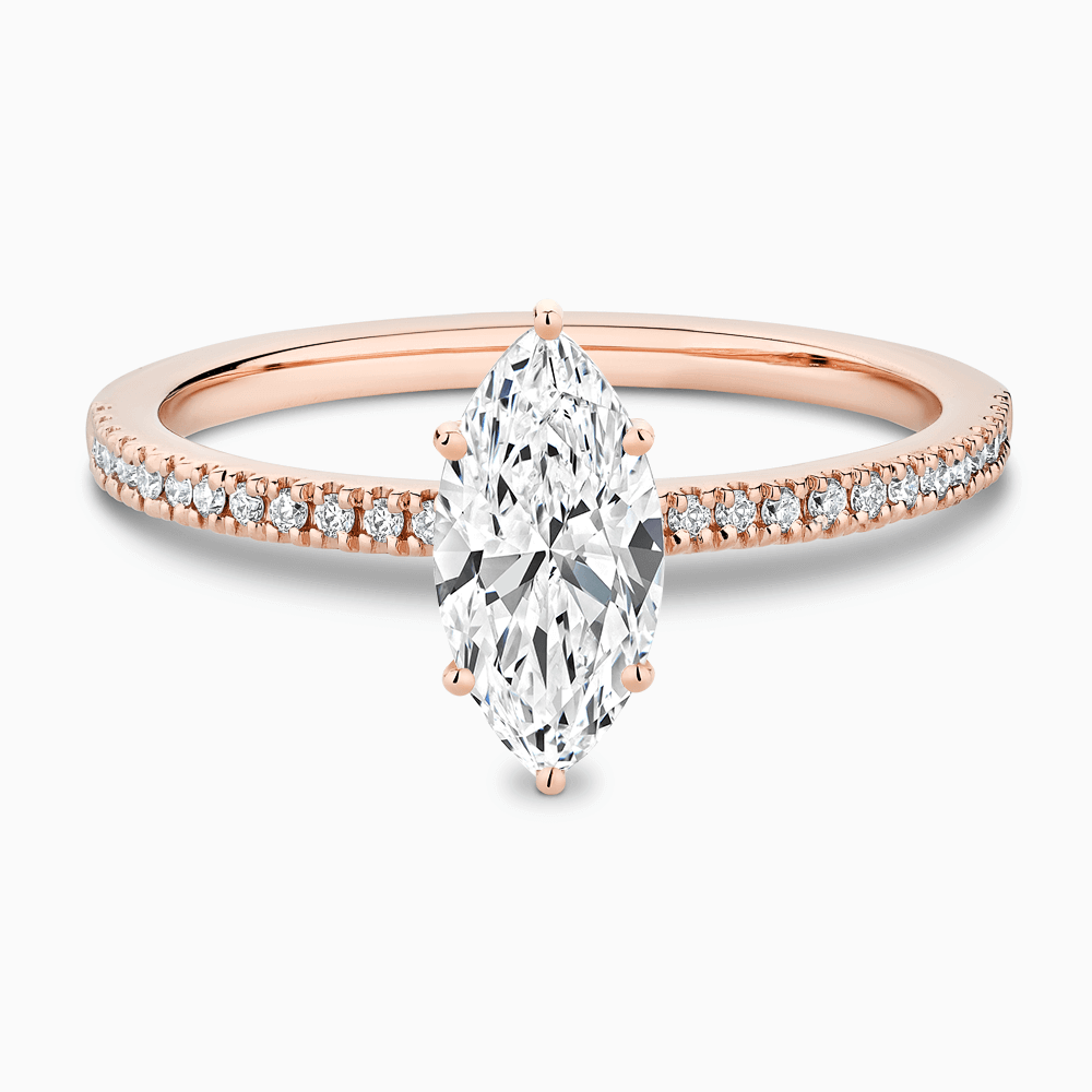 The Ecksand Diamond Engagement Ring with Basket-Setting shown with Marquise in 14k Rose Gold