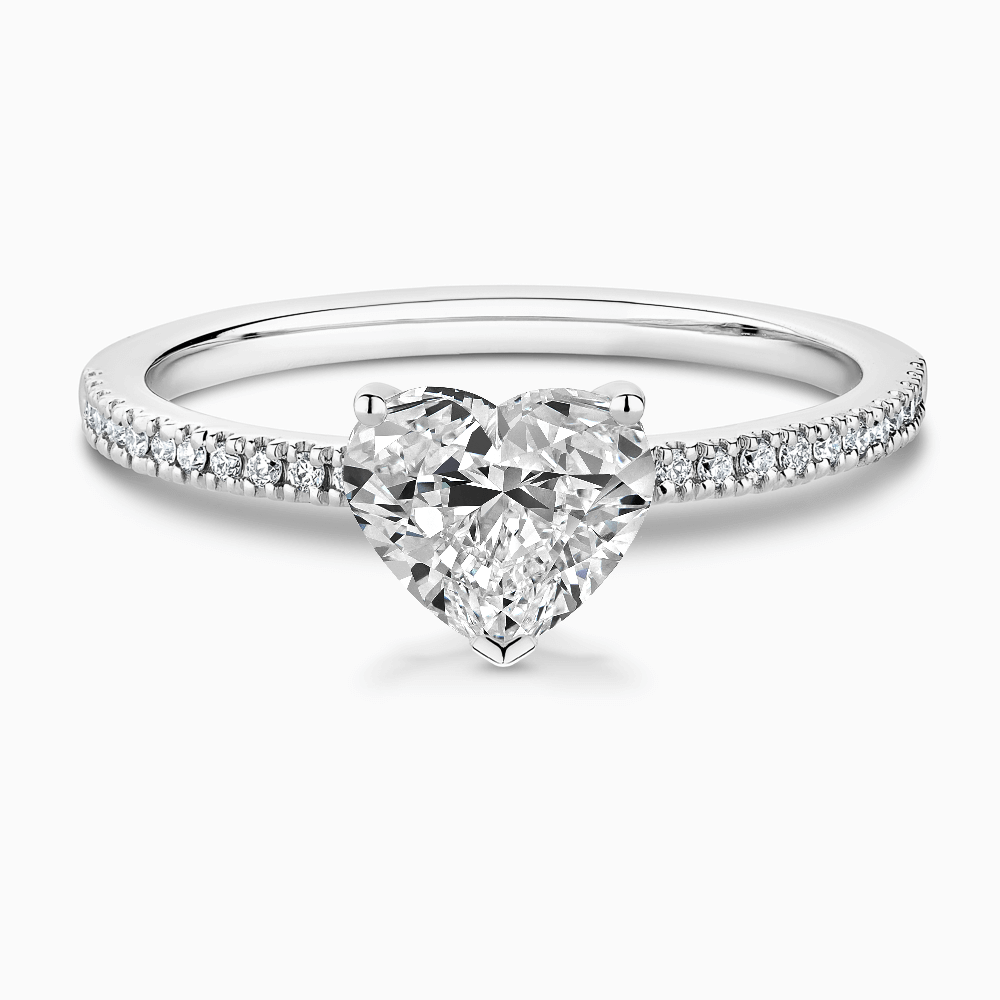 The Ecksand Diamond Engagement Ring with Basket-Setting shown with Heart in Platinum