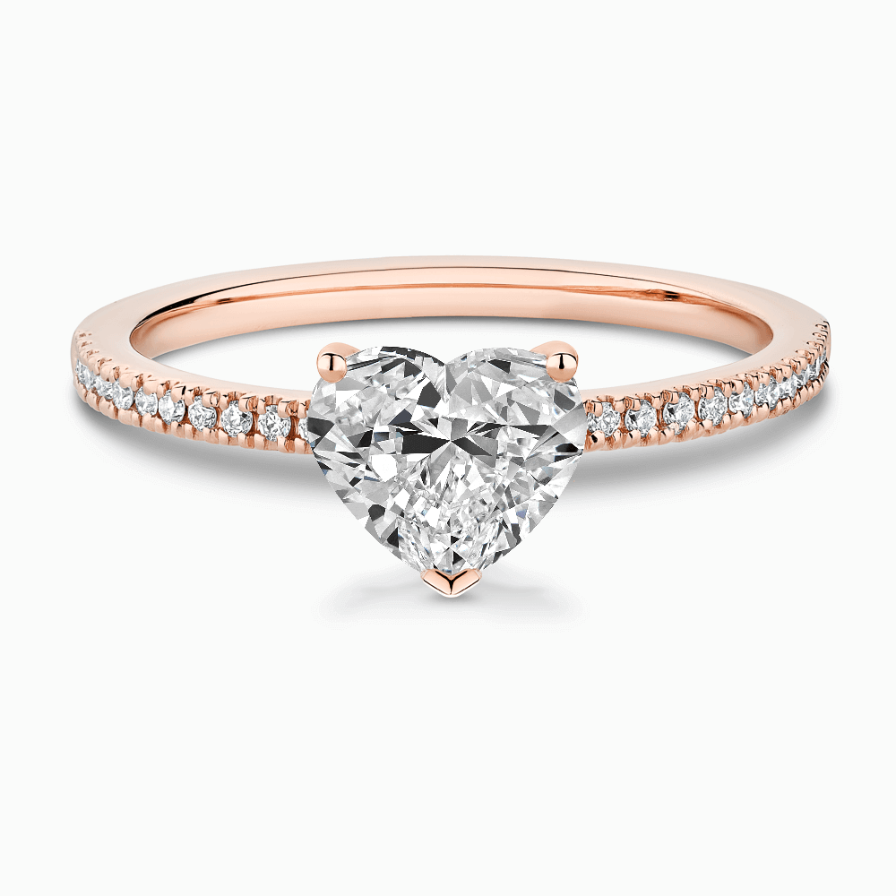 The Ecksand Diamond Engagement Ring with Basket-Setting shown with Heart in 14k Rose Gold