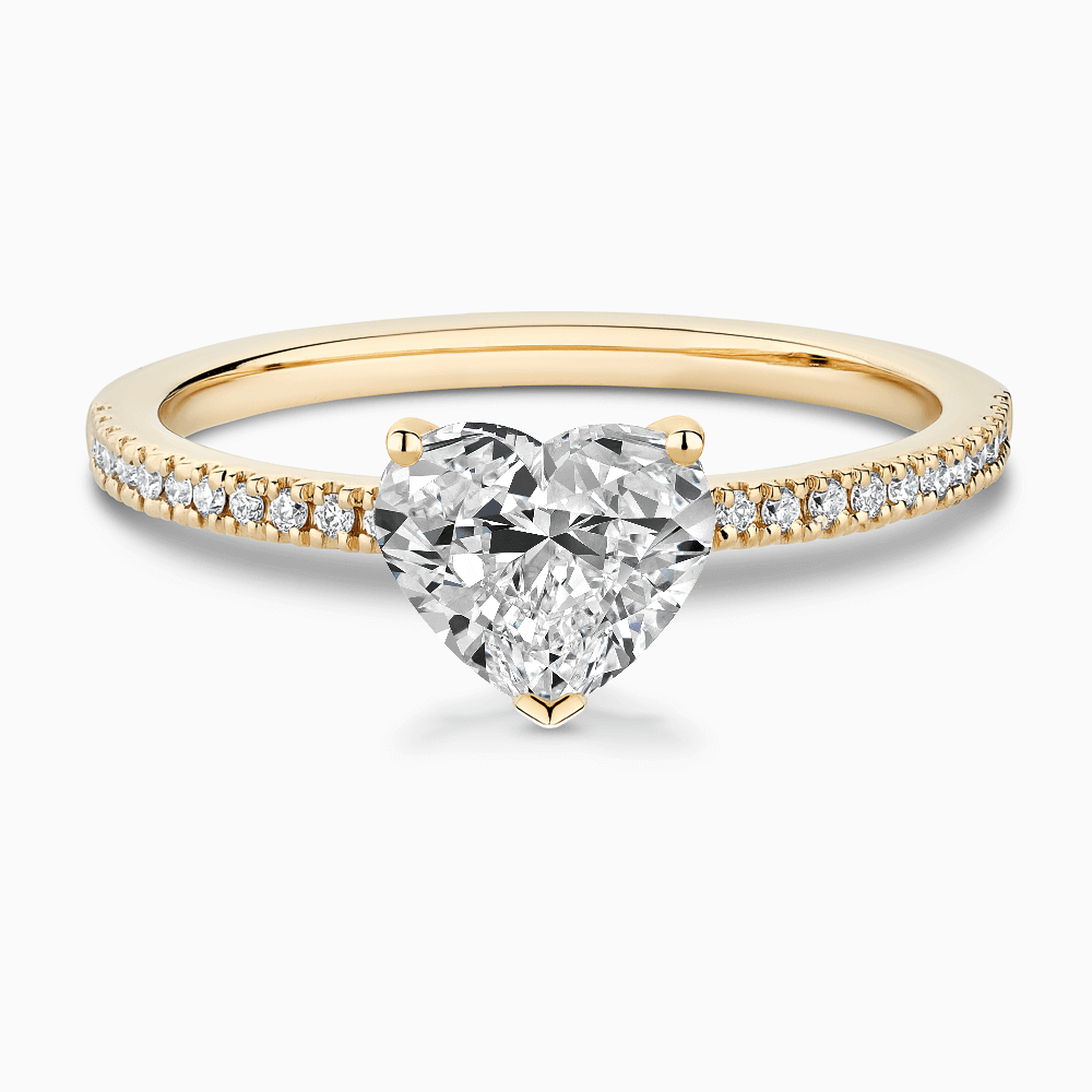 The Ecksand Diamond Engagement Ring with Basket-Setting shown with Heart in 18k Yellow Gold