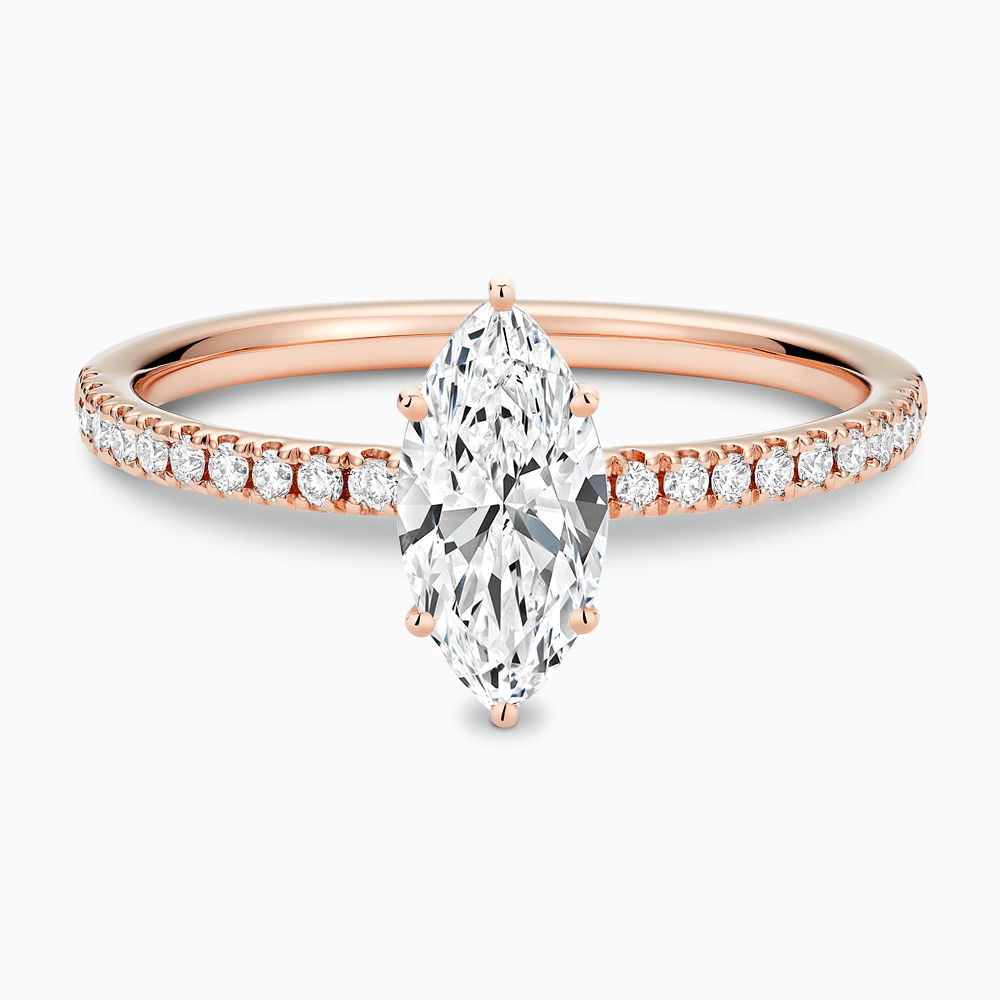 The Ecksand Diamond Semi-Eternity Engagement Ring shown with Marquise in 14k Rose Gold