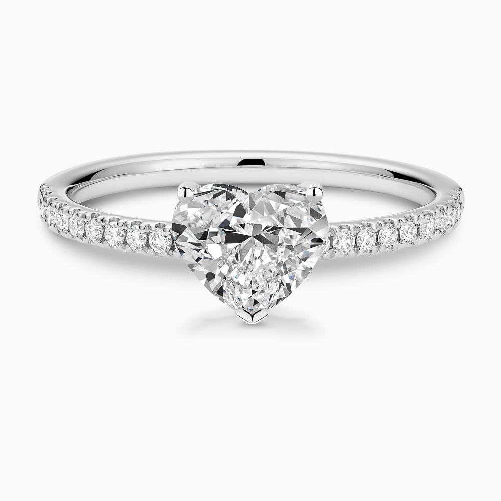 The Ecksand Diamond Semi-Eternity Engagement Ring shown with Heart in Platinum