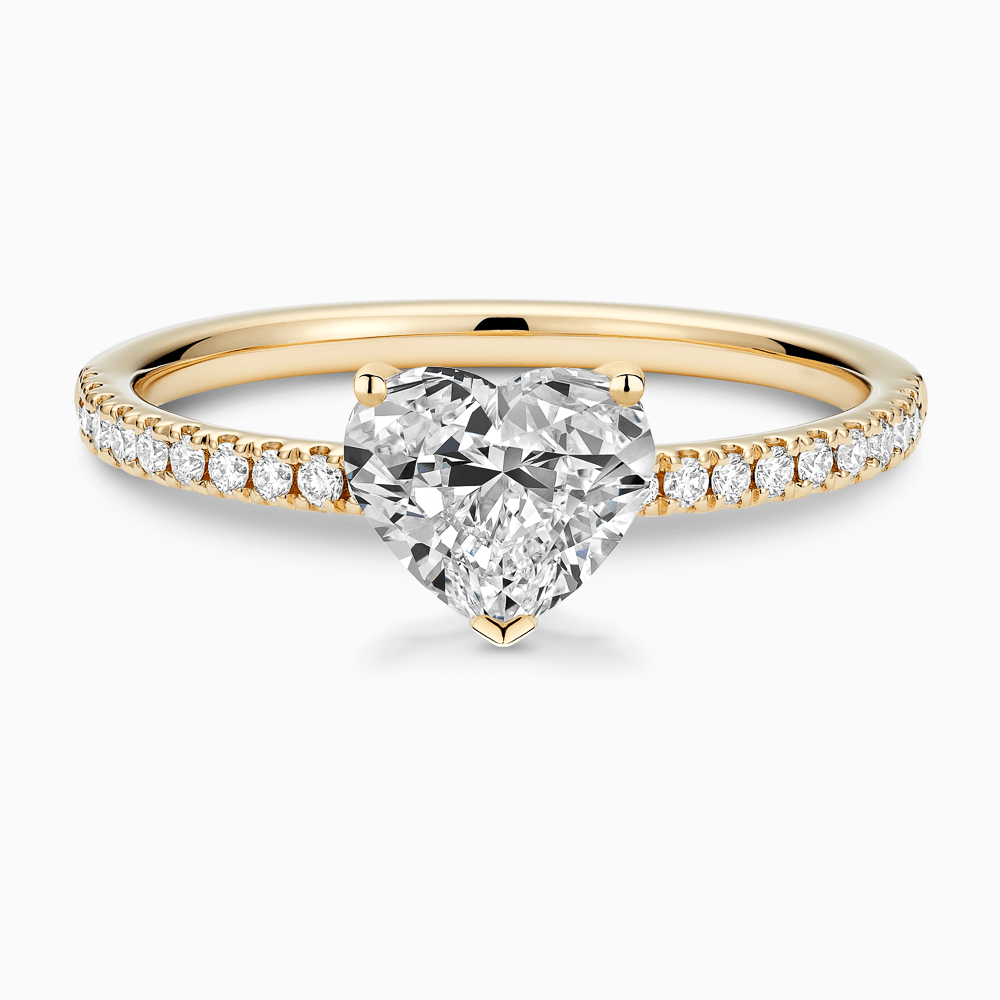 The Ecksand Diamond Semi-Eternity Engagement Ring shown with Heart in 18k Yellow Gold
