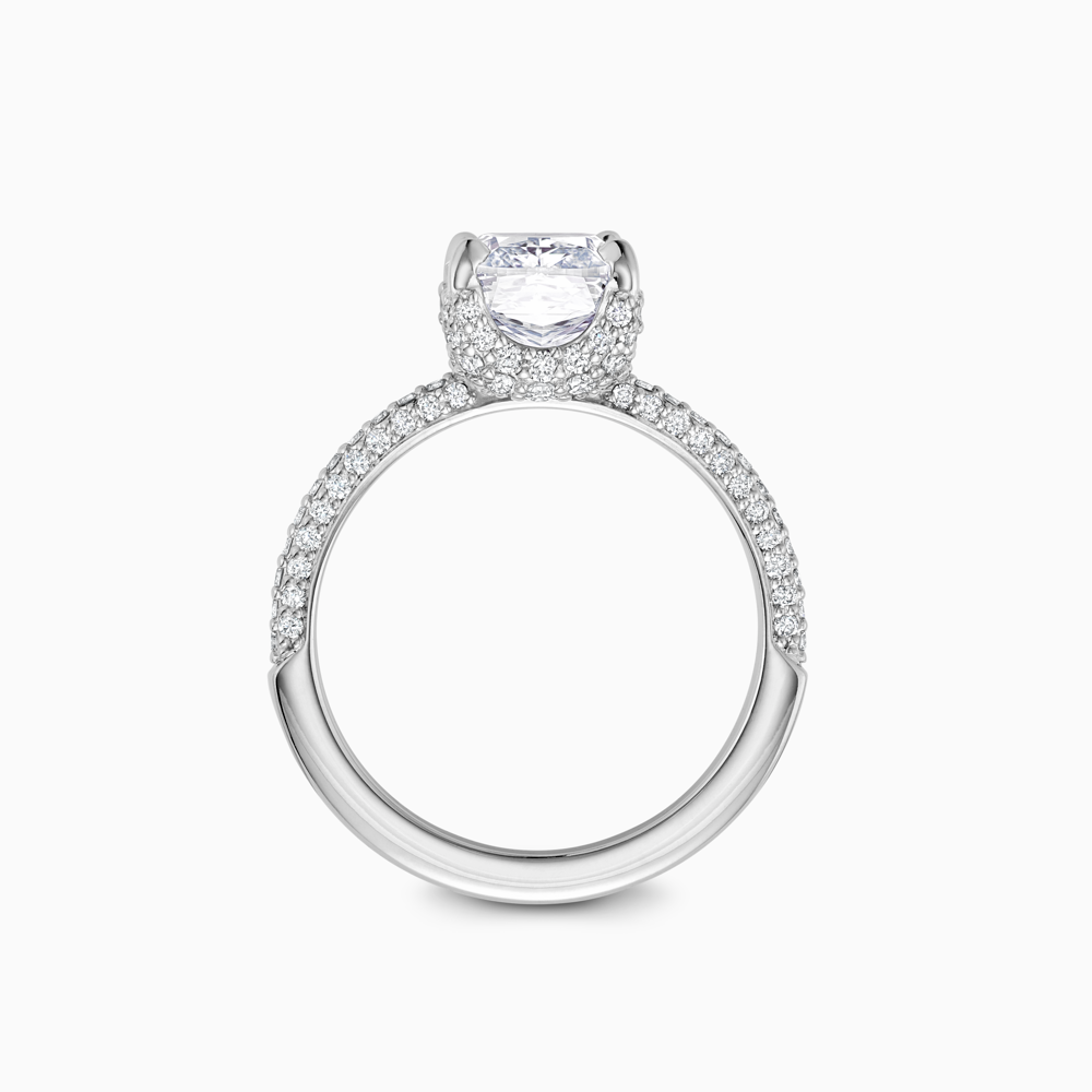 The Ecksand Iconic Diamond Engagement Ring with Micropavé Diamond Band shown with  in 