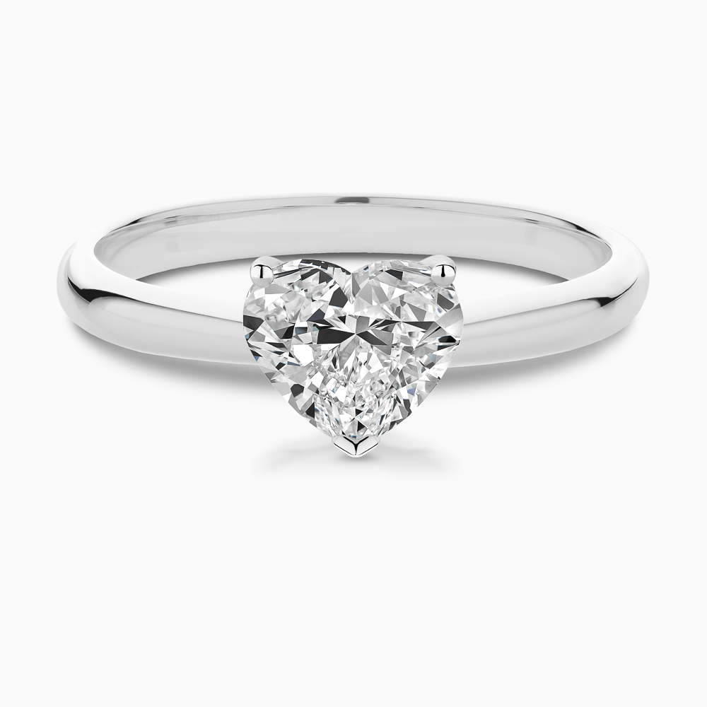 The Ecksand Tapered Diamond Engagement Ring with Basket Setting shown with Heart in Platinum