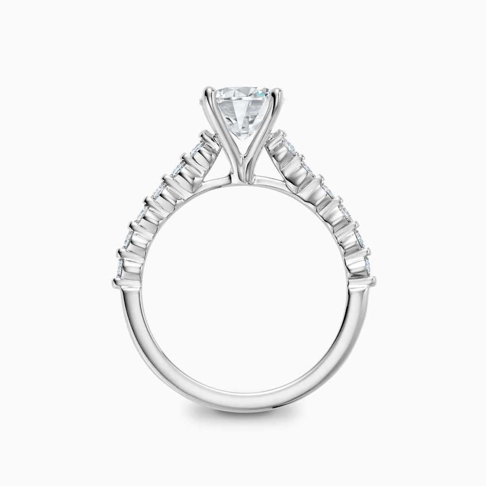 The Ecksand Diamond Engagement Ring with Shared Prongs Diamond Pavé shown with  in 