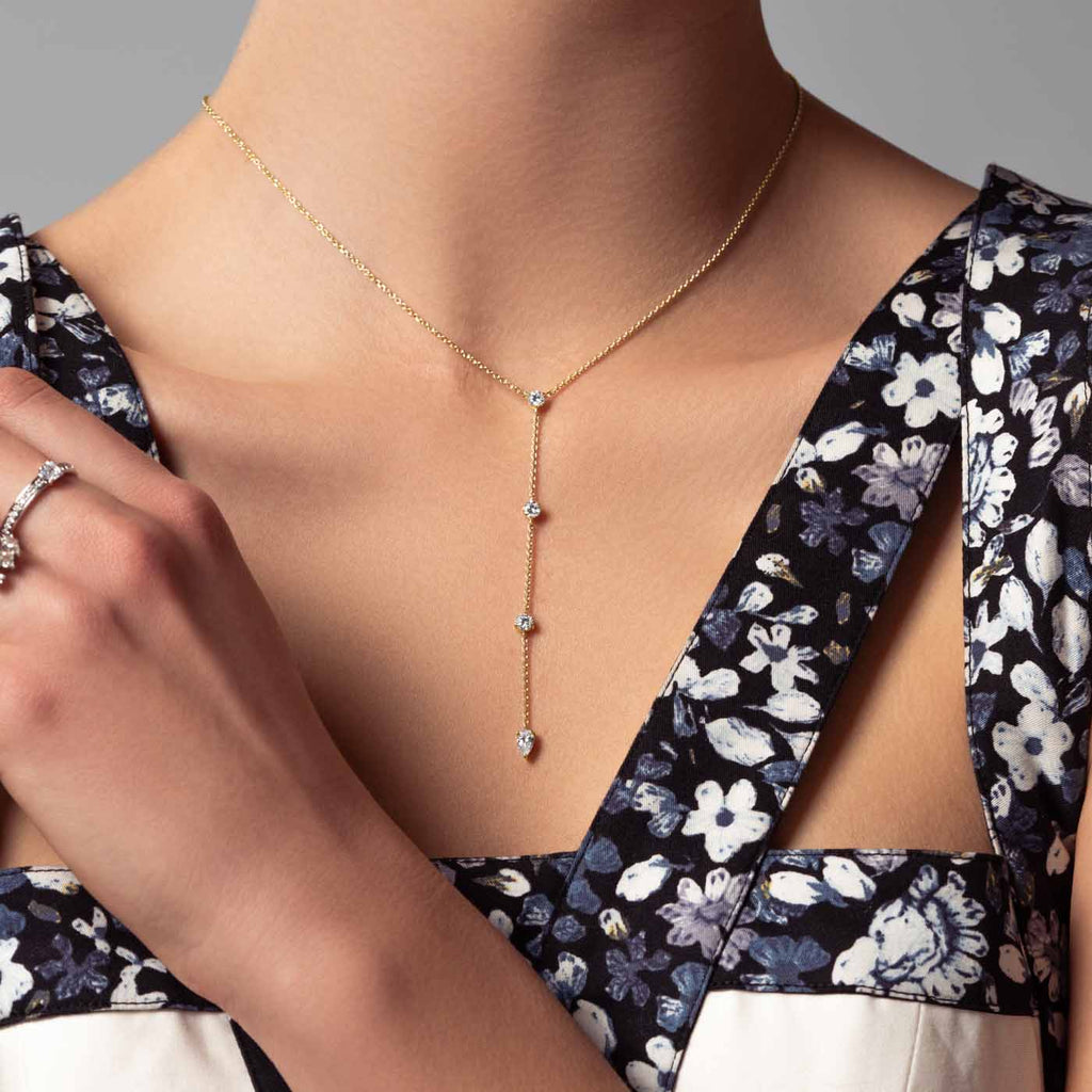 The Ecksand Four-Diamond Lariat Necklace shown with  in 