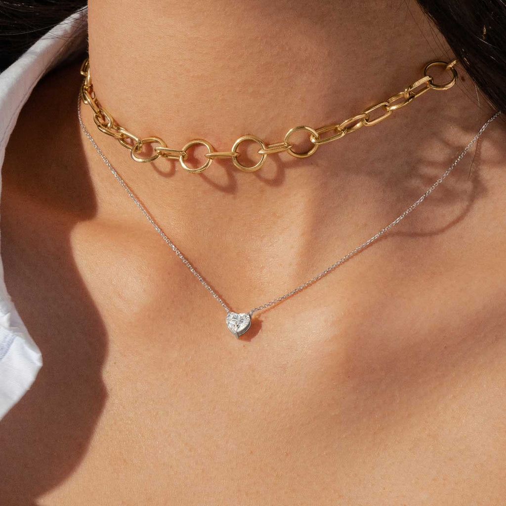 The Ecksand Heart-Shaped Diamond Pendant Necklace shown with  in 