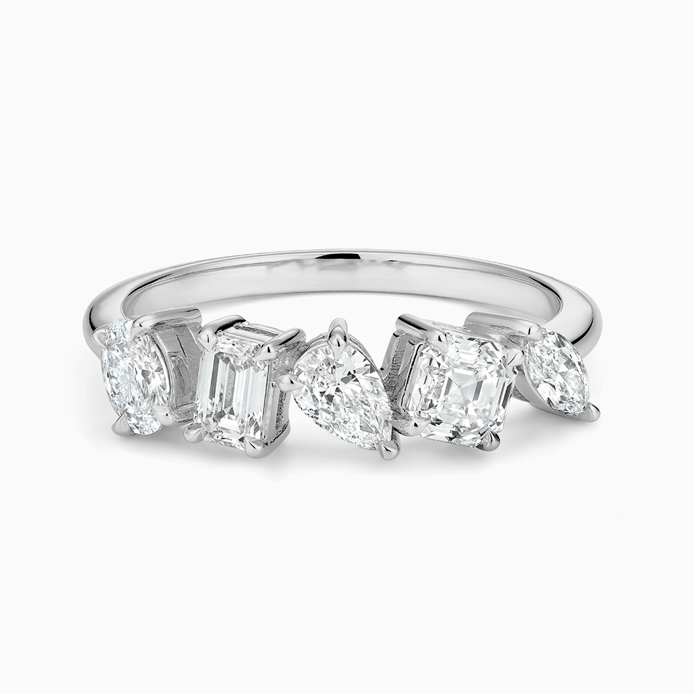 The Ecksand Five-Stone Diamond Ring shown with Lab-grown VS2+/ F+ in 18k White Gold