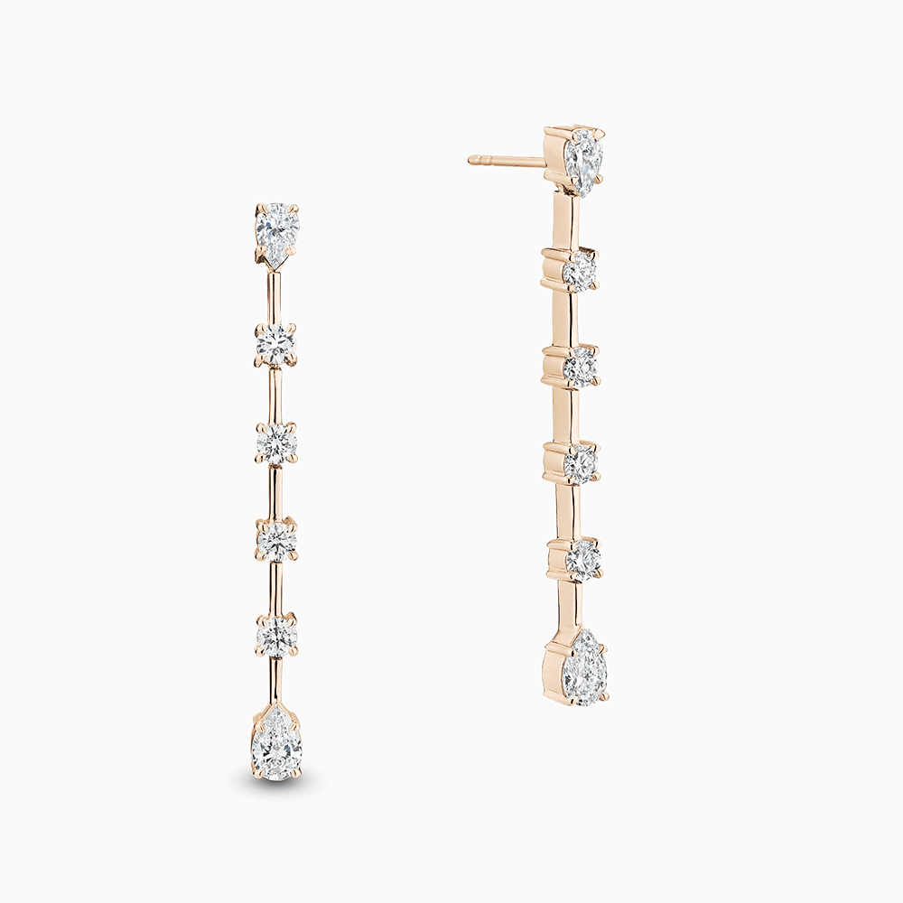 The Ecksand Six-Stone Diamond Bar Earrings shown with Lab-grown VS2+/ F+ in 18k Rose Gold