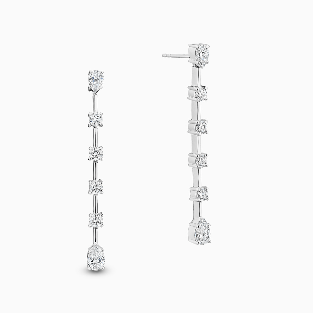 The Ecksand Six-Stone Diamond Bar Earrings shown with Lab-grown VS2+/ F+ in 18k White Gold