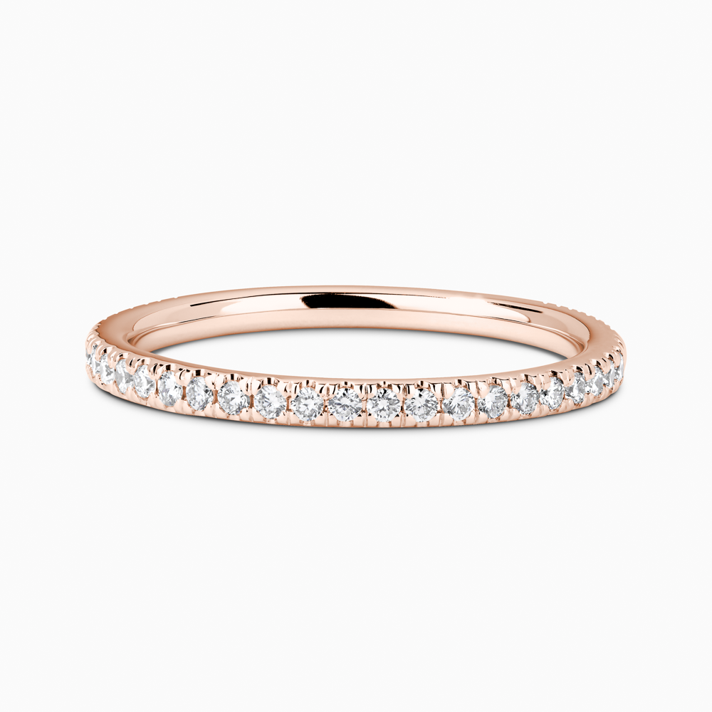 The Ecksand Timeless Diamond Pavé Eternity Ring shown with Natural VS2+/ F+ in 14k Rose Gold