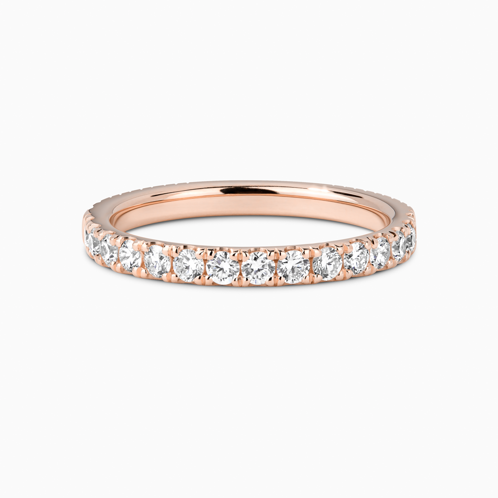 The Ecksand Thick Timeless Diamond Pavé Eternity Ring shown with Lab-grown VS2+/ F+ in 14k Rose Gold