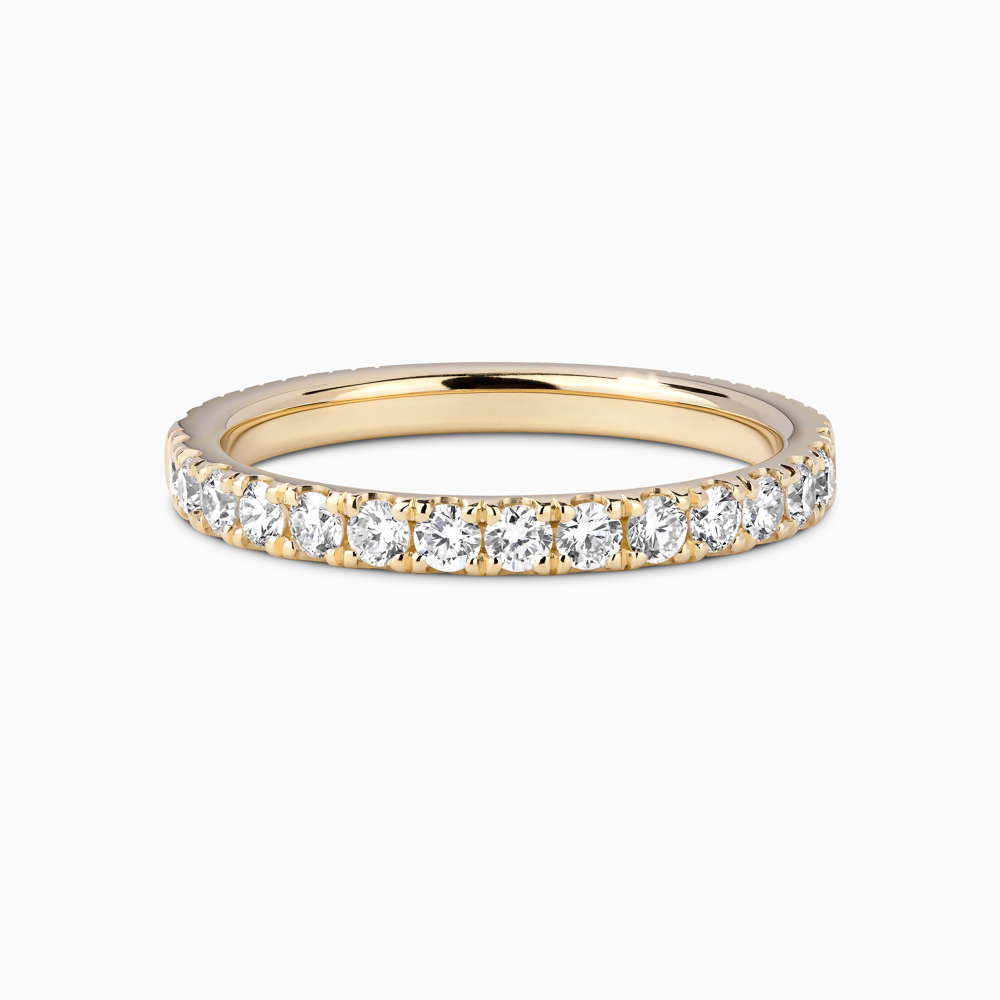 The Ecksand Thick Timeless Diamond Pavé Eternity Ring shown with Natural VS2+/ F+ in 18k Yellow Gold