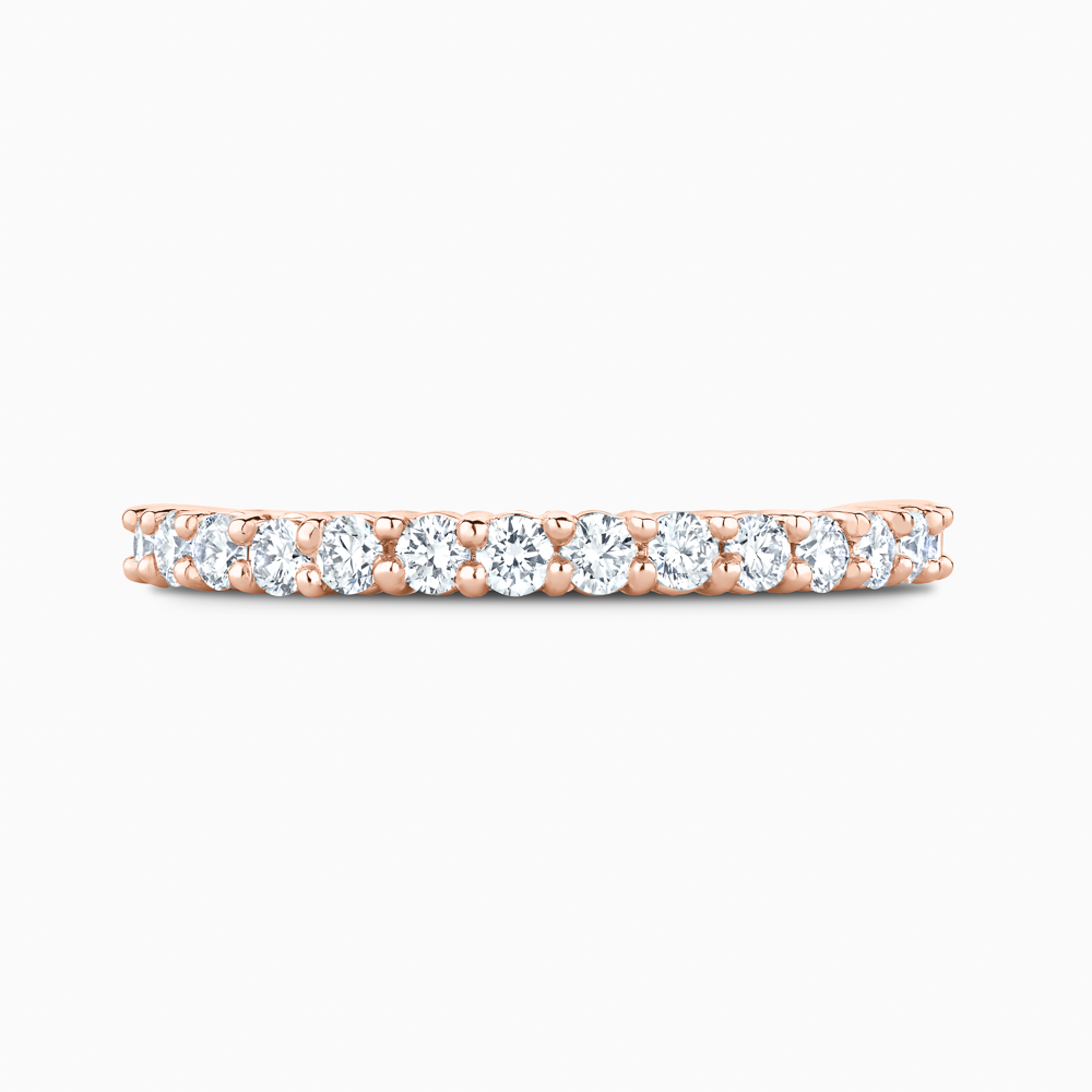The Ecksand Semi-Eternity Diamond Wedding Ring shown with Natural VS2+/ F+ in 14k Rose Gold