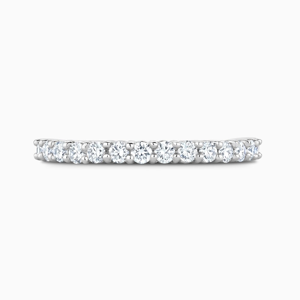 The Ecksand Semi-Eternity Diamond Wedding Ring shown with Natural VS2+/ F+ in 18k White Gold