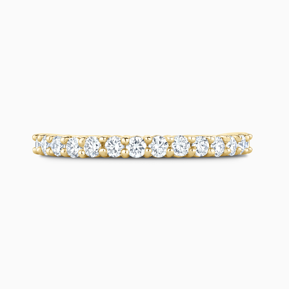 The Ecksand Semi-Eternity Diamond Wedding Ring shown with Natural VS2+/ F+ in 18k Yellow Gold