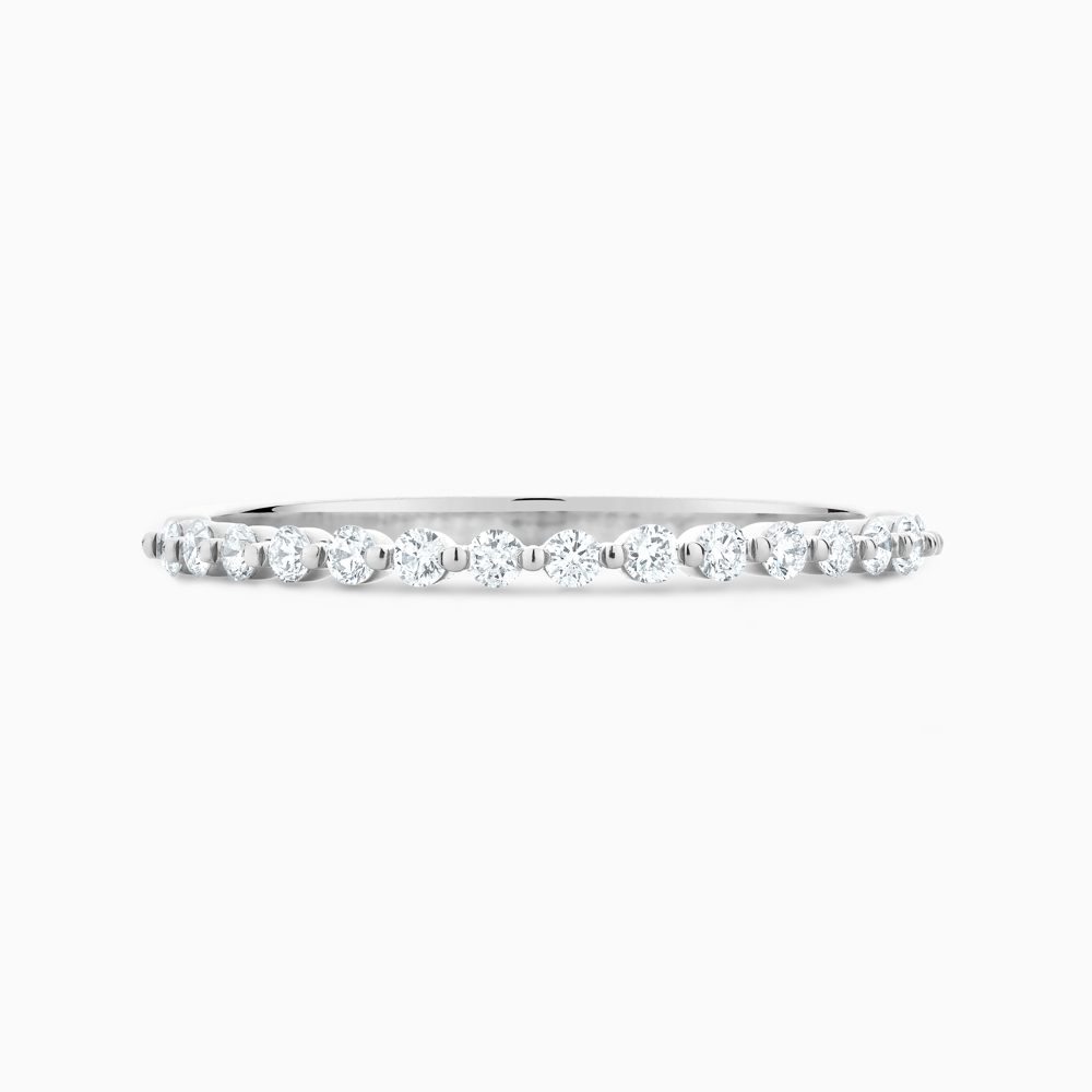 The Ecksand Shared-Prongs Diamond Pavé Ring shown with Natural VS2+/ F+ in 18k White Gold