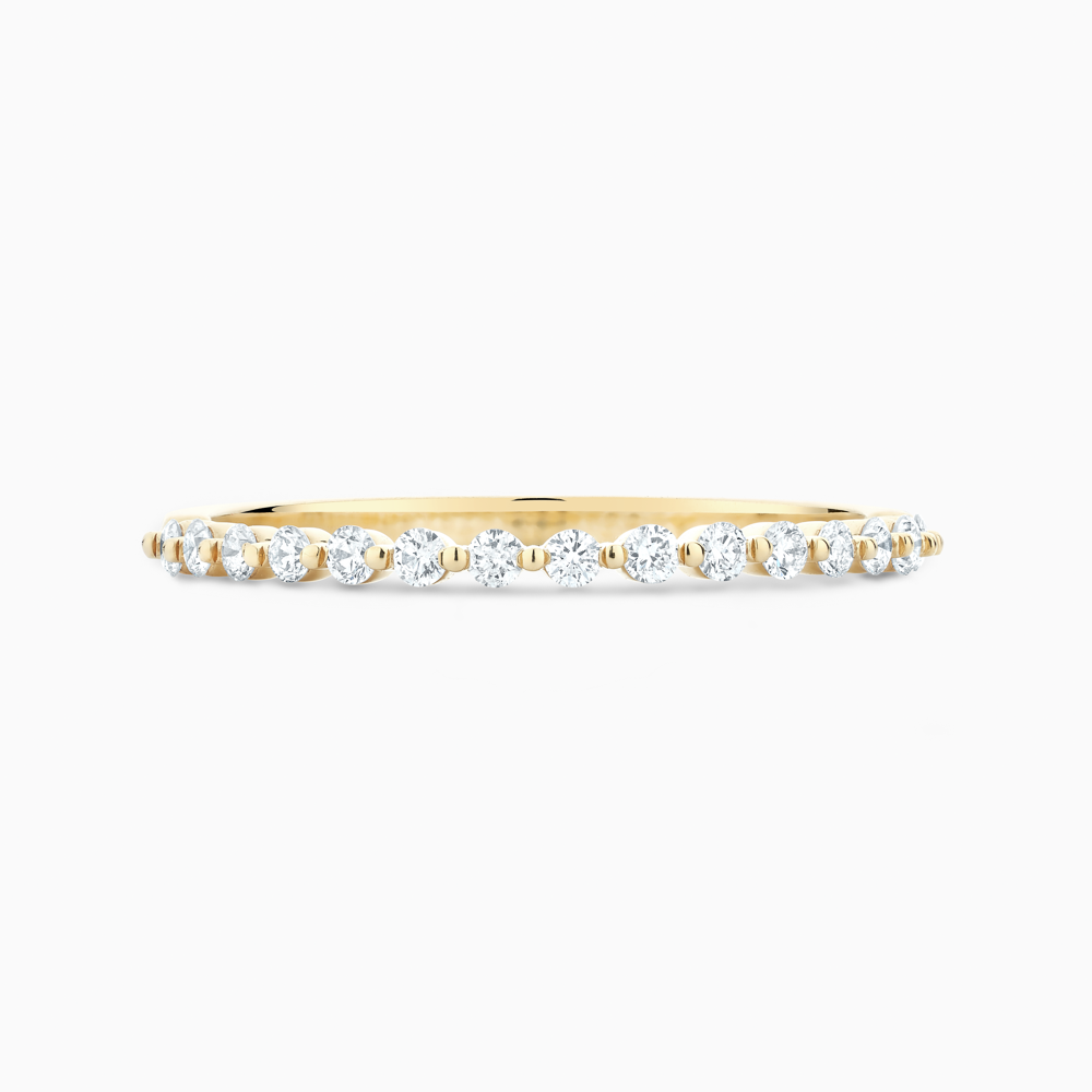The Ecksand Shared-Prongs Diamond Pavé Ring shown with Natural VS2+/ F+ in 18k Yellow Gold