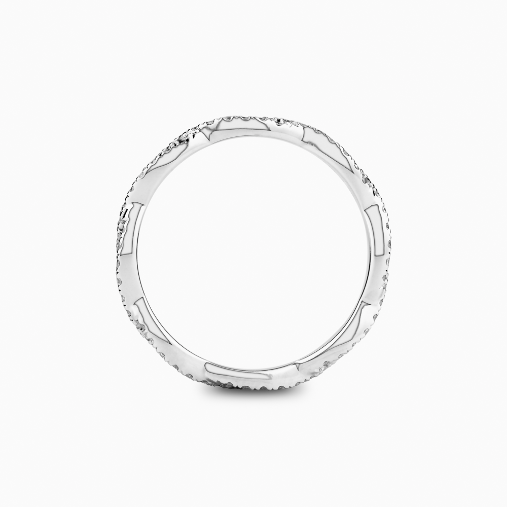 The Ecksand Twisted Eternity Wedding Ring with Diamond Pavé shown with  in 