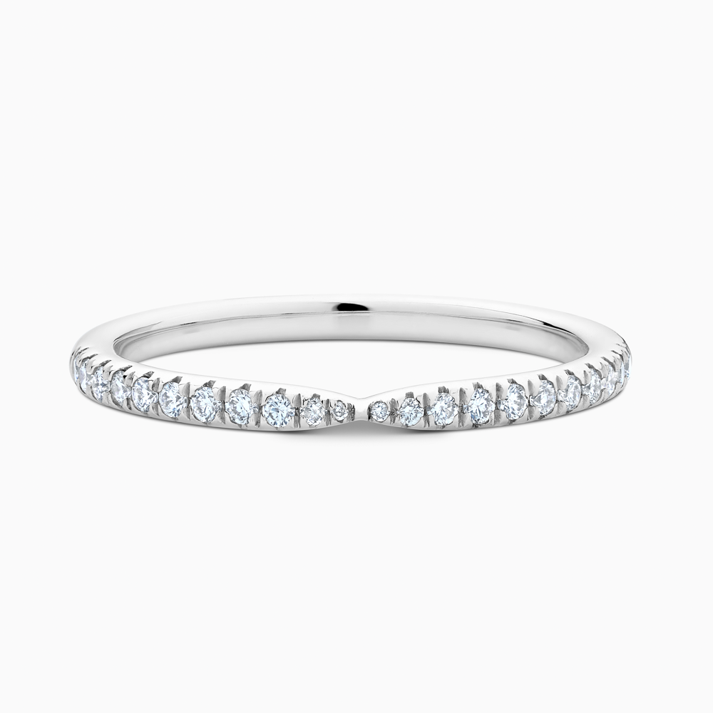 The Ecksand Tapered Centre Diamond Pavé Wedding Ring shown with Natural VS2+/ F+ in Platinum