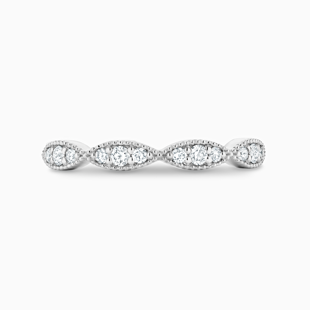 Scalloped Diamond Eternity Ring with Milgrain Detailing Ecksand