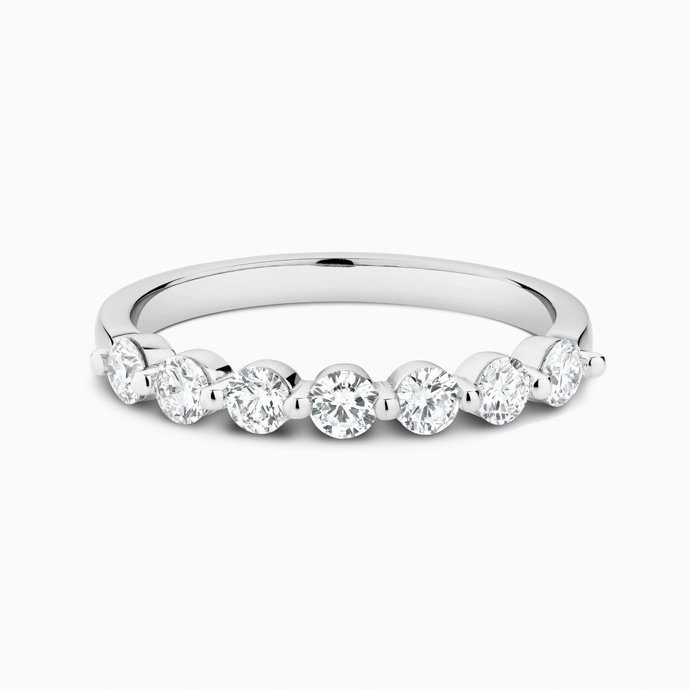 The Ecksand Seven Diamonds Wedding Ring shown with Lab-grown VS2+/ F+ in Platinum