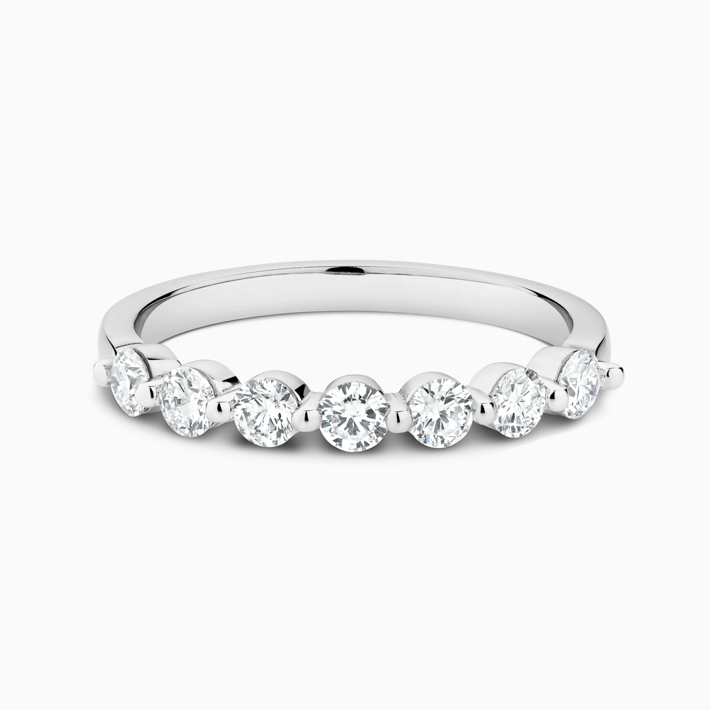 The Ecksand Seven Diamonds Wedding Ring shown with Natural VS2+/ F+ in 18k White Gold