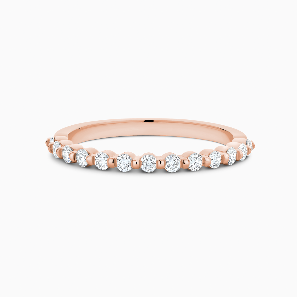 The Ecksand Shared-Prongs Diamond Pavé Ring shown with Lab-grown VS2+/ F+ in 14k Rose Gold