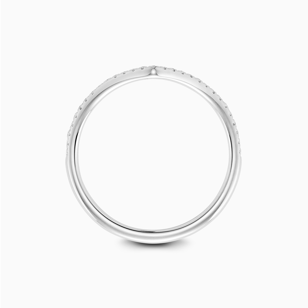 The Ecksand V-Curved Wedding Ring with Diamond Pavé shown with  in 