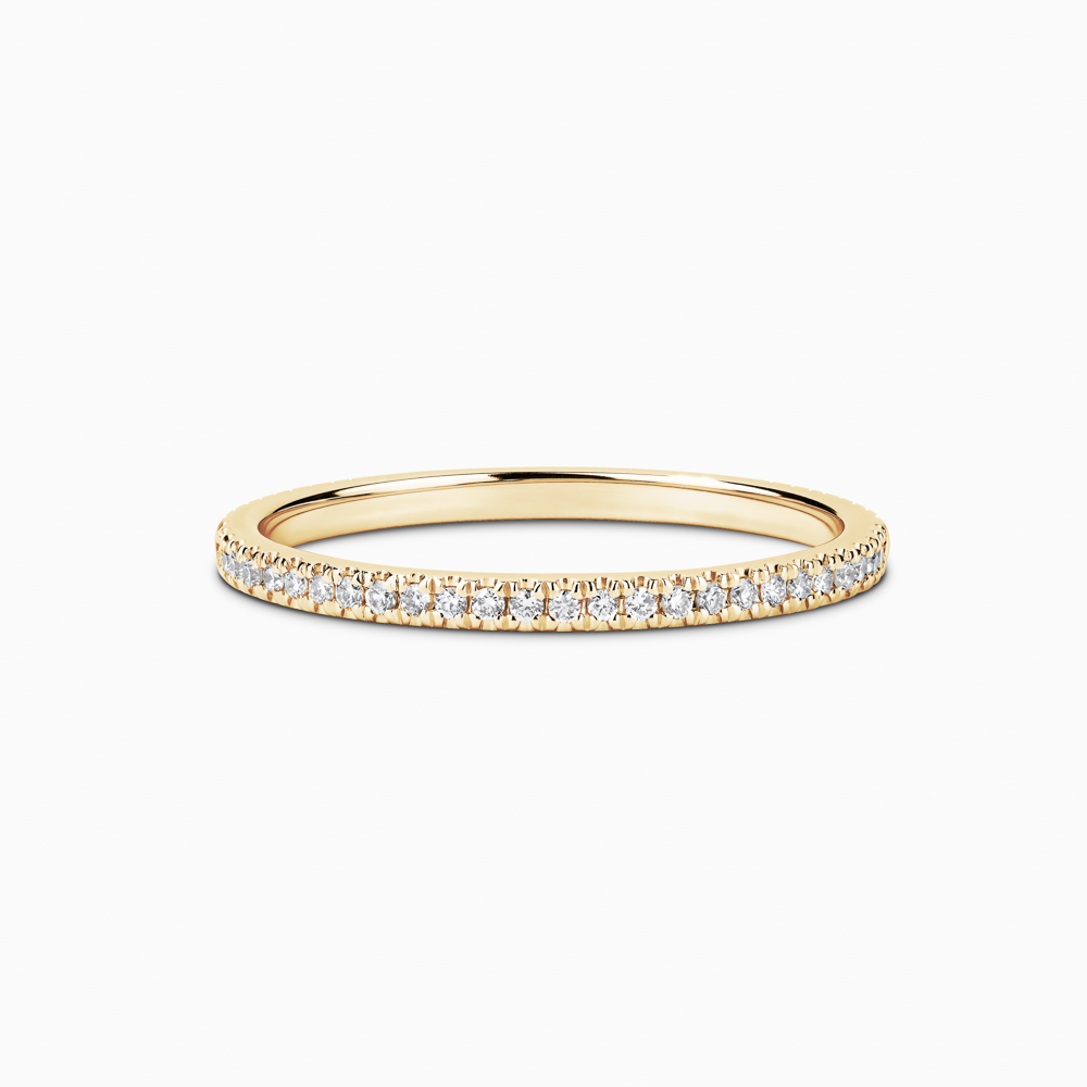 The Ecksand Timeless Diamond Pavé Eternity Ring shown with Lab-grown VS2+/ F+ in 18k Yellow Gold