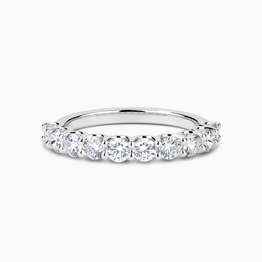 The Ecksand Thick Iconic Diamond Semi-Eternity Ring shown with Natural VS2+/ F+ in Platinum