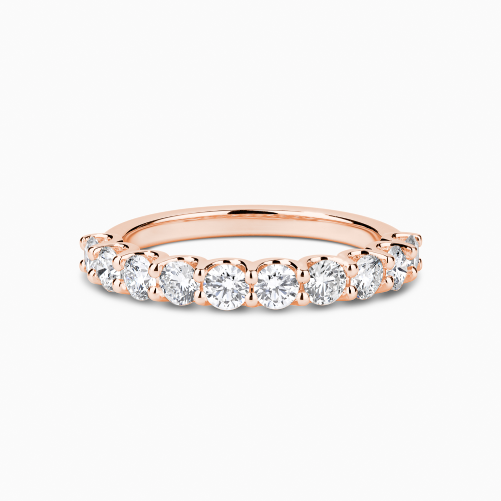 The Ecksand Thick Iconic Diamond Semi-Eternity Ring shown with Natural VS2+/ F+ in 14k Rose Gold
