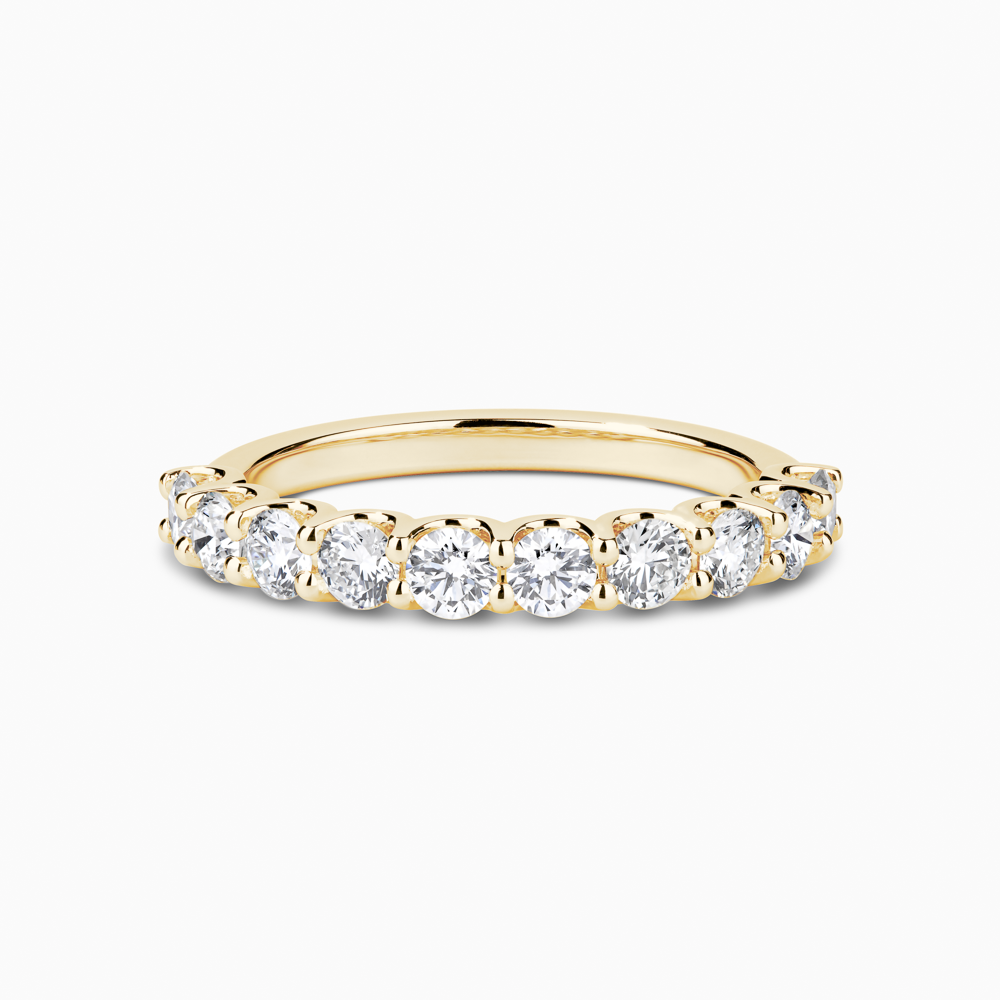 The Ecksand Thick Iconic Diamond Semi-Eternity Ring shown with Natural VS2+/ F+ in 18k Yellow Gold