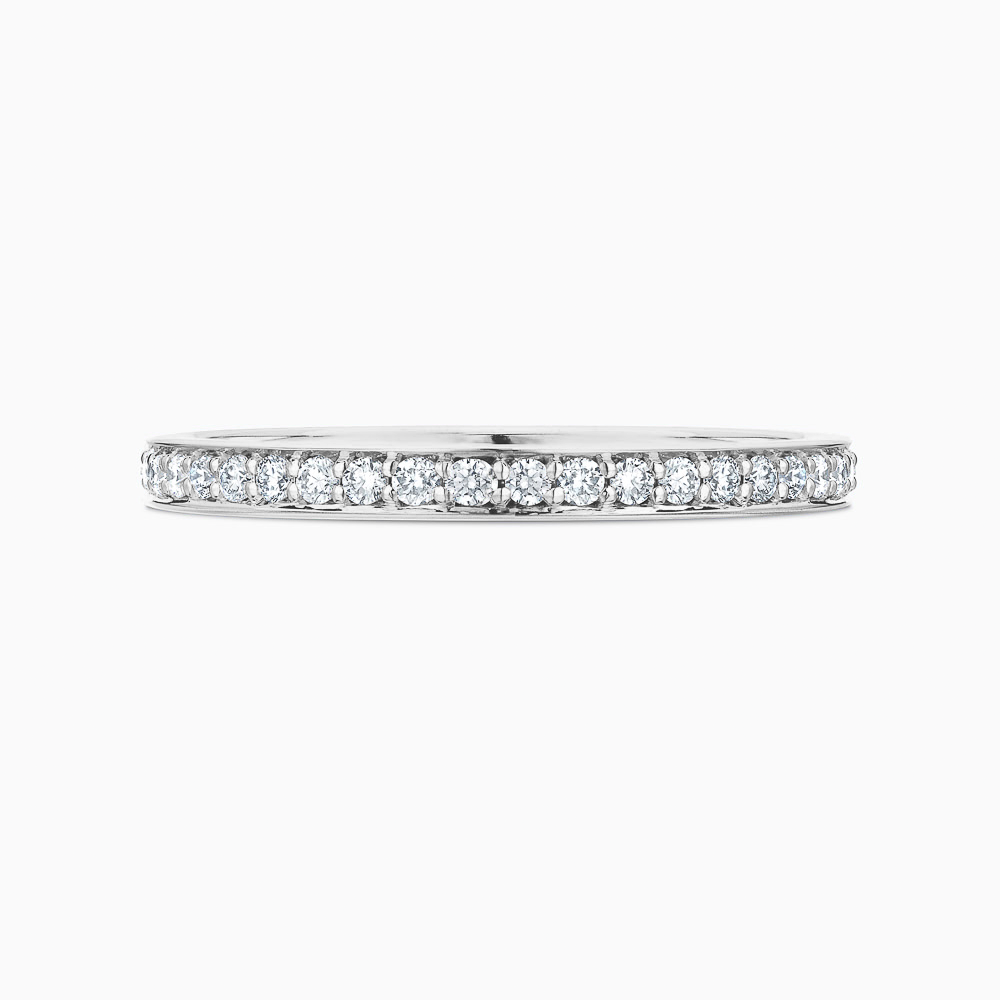 The Ecksand Bright-Cut Diamond Eternity Ring shown with Lab-grown VS2+/ F+ in Platinum