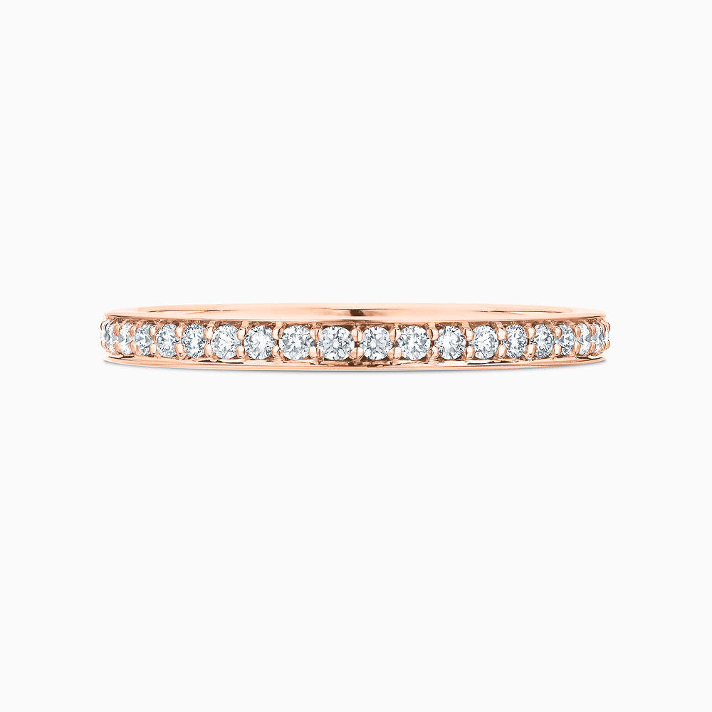 The Ecksand Bright-Cut Diamond Eternity Ring shown with Natural VS2+/ F+ in 14k Rose Gold