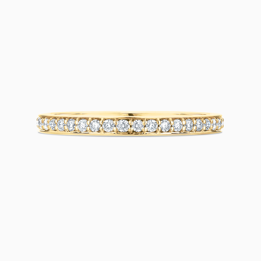 The Ecksand Bright-Cut Diamond Eternity Ring shown with Lab-grown VS2+/ F+ in 18k Yellow Gold