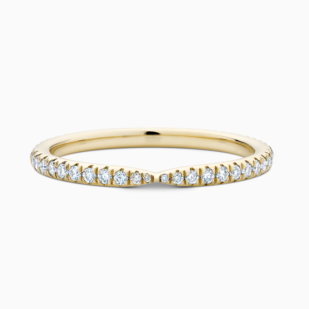 The Ecksand Tapered Centre Diamond Pavé Eternity Ring shown with Natural VS2+/ F+ in 18k Yellow Gold