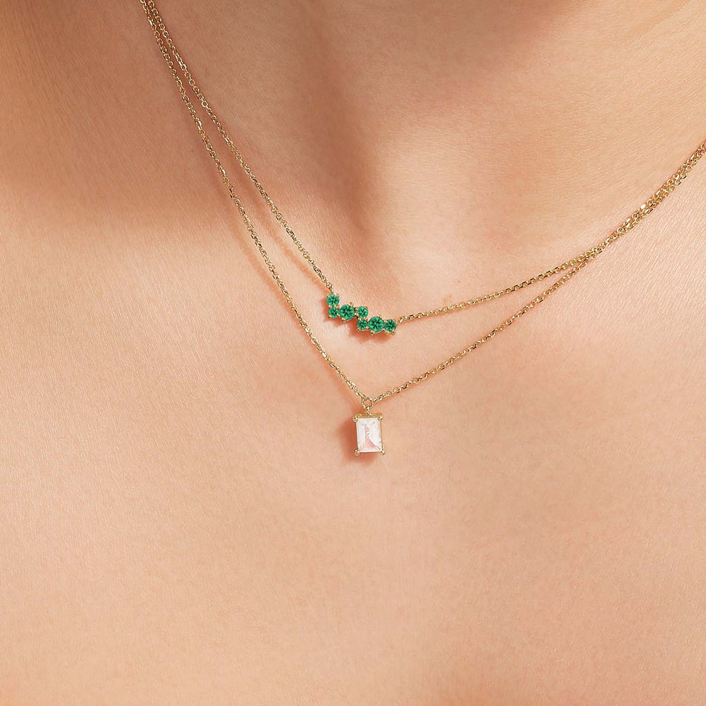 The Ecksand Cluster Emerald Pendant Necklace shown with  in 