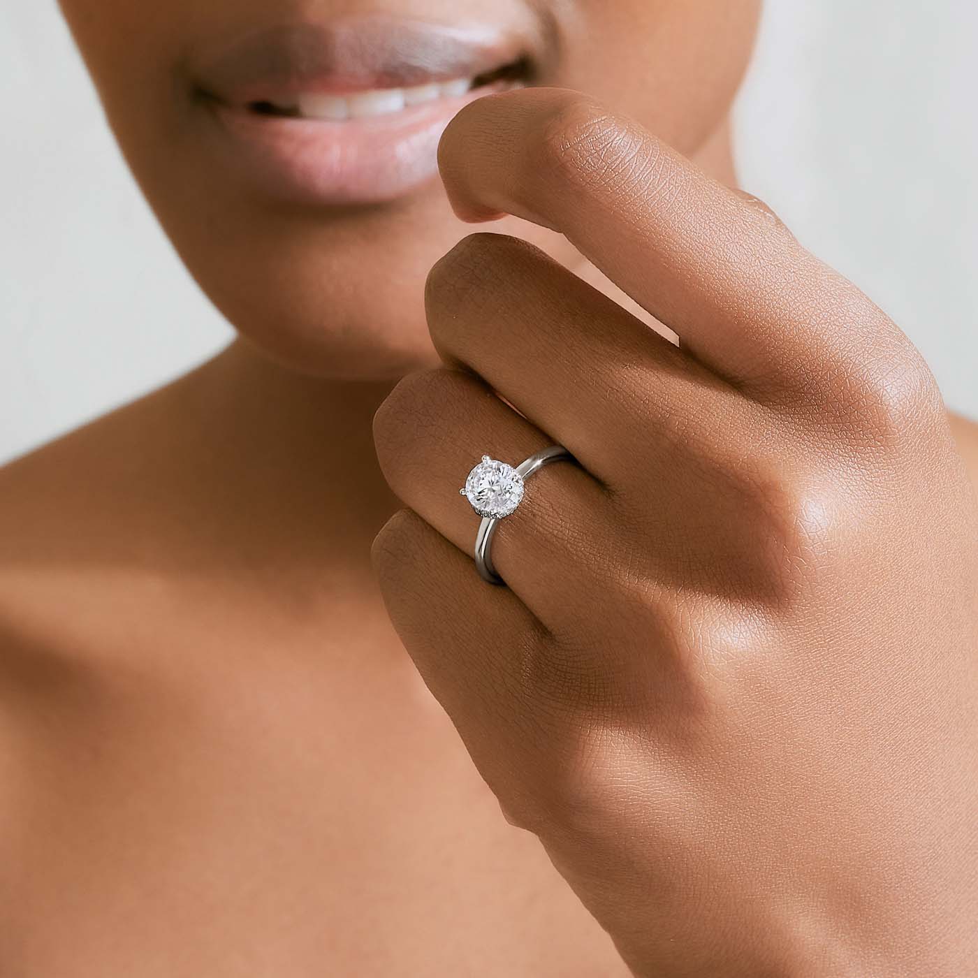 Hidden halo diamond engagement ring store