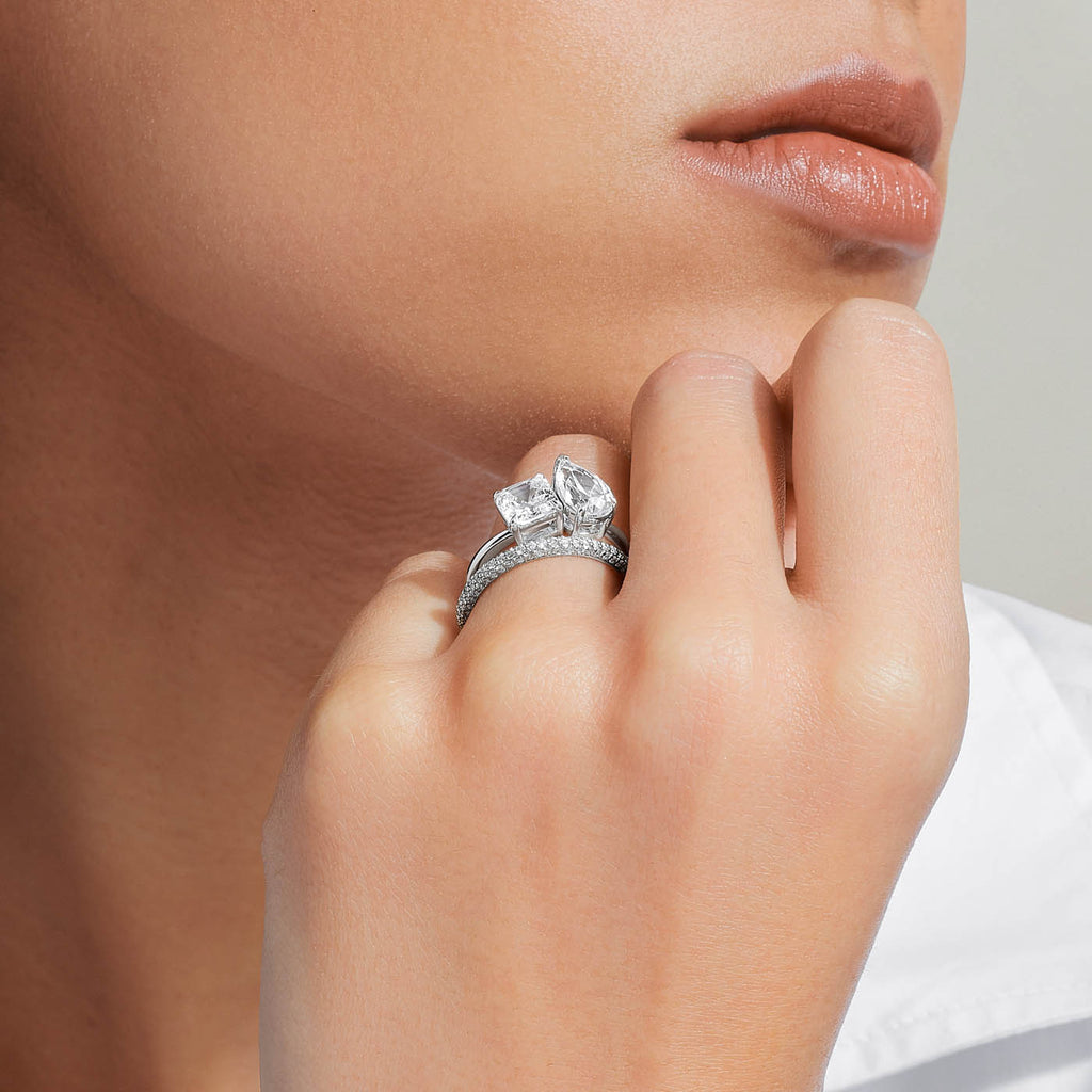 The Ecksand Two-Stone Diamond Engagement Ring shown with  in 