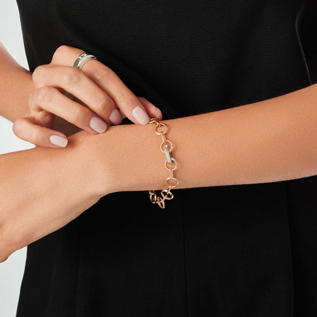 The Ecksand Duel Oversized Gold Chain Bracelet shown with  in 